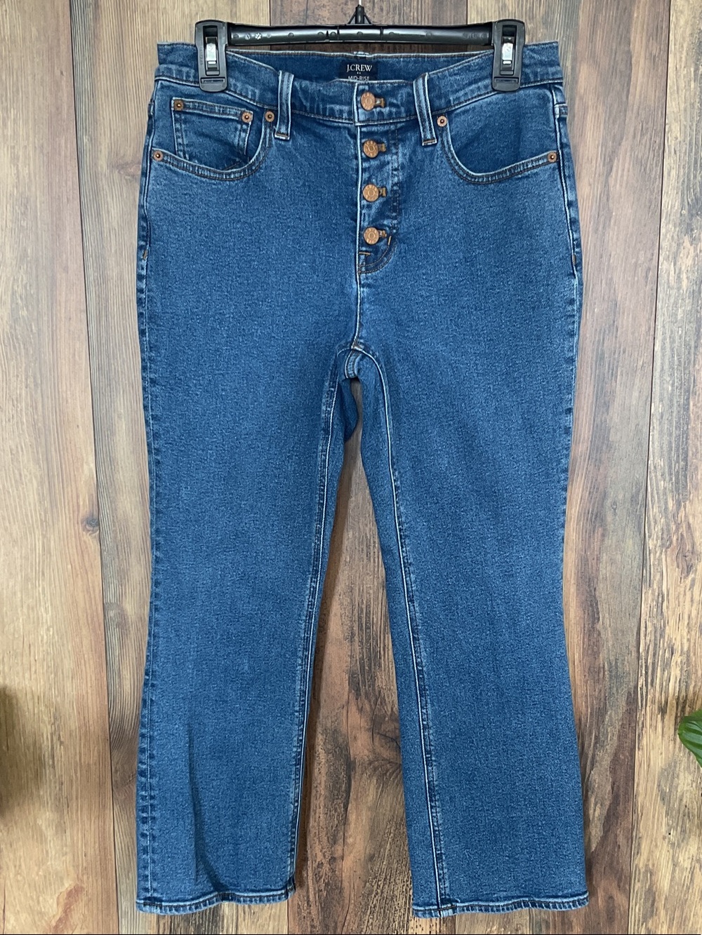 J. Crew Mid Rise Flare Crop Button Fly Jeans 28         337B